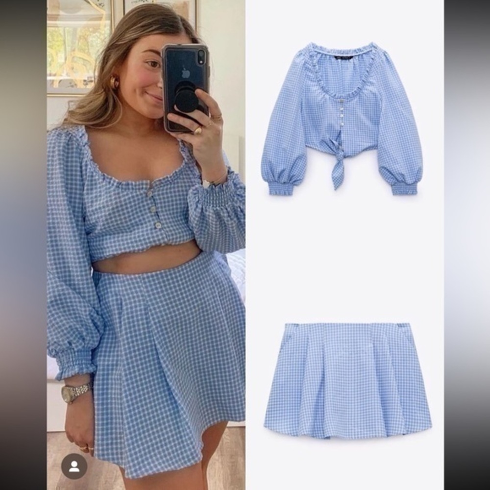 ZARA 2 piece  gingham set 4387/057